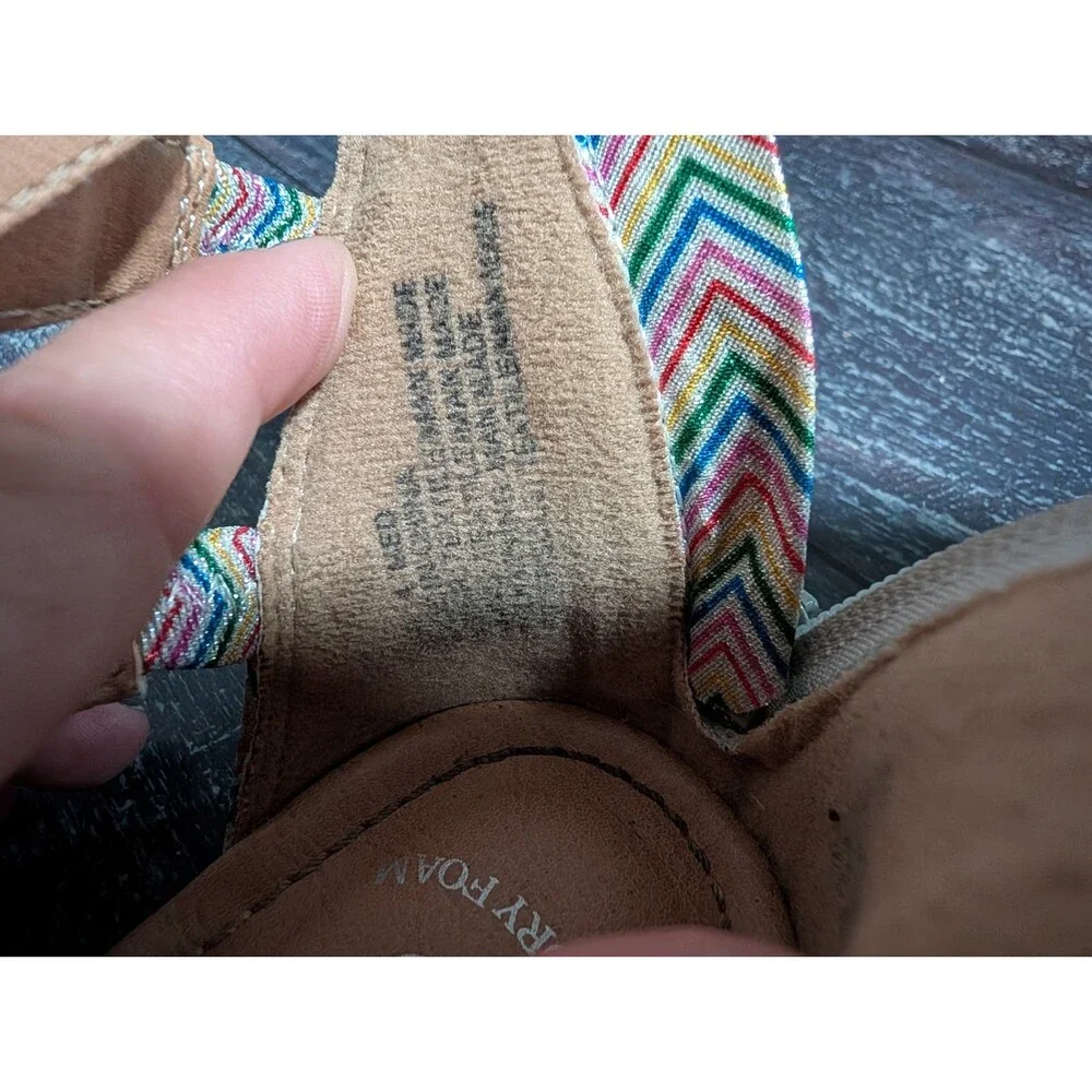 SO Ankle Rainbow Gemstone Sparkle Strappy Sandals Girls Youth Size 4